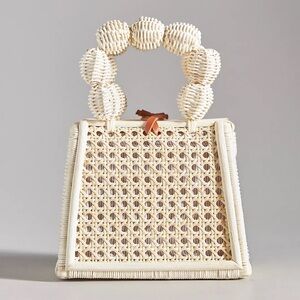 Anthropologie Cream Woven Mini Bag